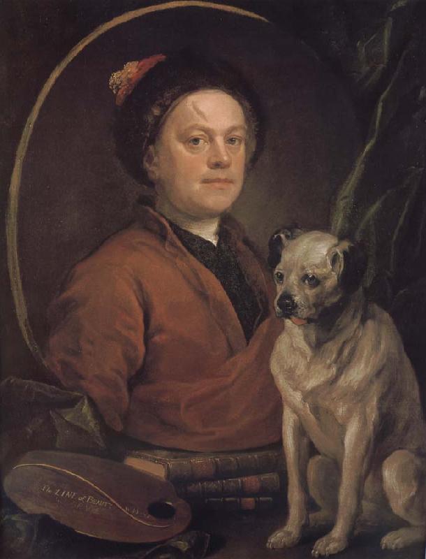 William Hogarth The artist and his dog oil painting image